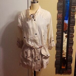 Cotton linen fitted jacket